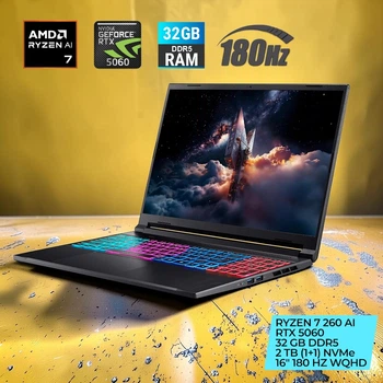 Acer Nitro V 16S AI — Игровой ноутбук | RTX 5060 | RYZEN 7 260 AI | 32 ГБ DDR5 | 2 ТБ NVMe | 180 Гц - Б/У