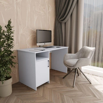 Компьютерный стол с тумбой слева FH-Bern Белый 1200х750х600 мм