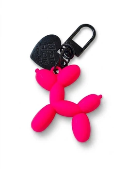 Брелок для ключей и сумки "Balloon Dog" с подвеской-сердечком, красный матовый
