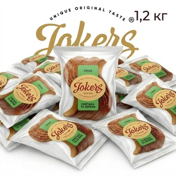 Грінки вагові житньо-пшеничні Сметана та зелень Jokers 1,2 кг