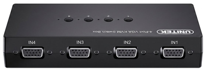 KVM-переключатель UNITEK U-8710ABK 4-портовый VGA 1080p Black