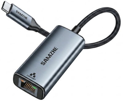Сетевой адаптер SAMZHE 2.5 Гбит/с USB Type-C - RJ45 Ethernet Apple Gray