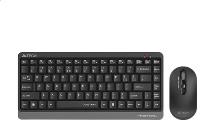 A4TECH FG1120Q, Комплект бездротової клавіатури та миші на 86 клавіш, Компактний тонкоплівковий портативний безшумний комплект клавіатури та миші, колір «космічний сірий», бездротовий