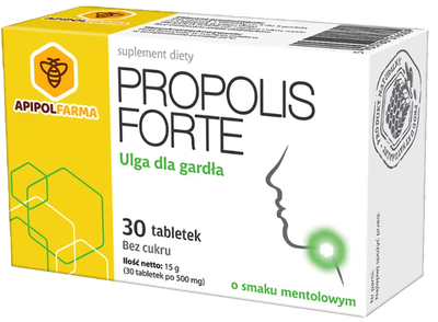 Прополіс ApipolFarma Propolis Forte ментол 30 таблеток (5907529110577)