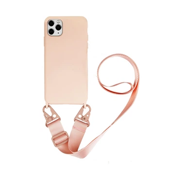 Противоударный чехол Strap Silicone Case iPhone 11 Pro Max Pink Sand