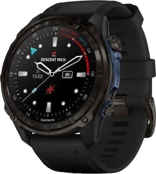 Смарт-годинник Garmin Descent Mk3i 51mm Carbon Gray DLC Titanium with Black Silicone Band (010-02752-10/11)
