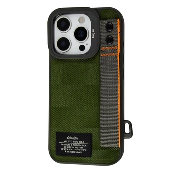 Противоударный чехол Kajsa Military Collection Straps для iPhone 16 Pro Max Olive