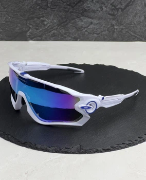 Сонцезахисні окуляри Oakley Jawbreaker OO9270 білі з лінзою Prizm Sapphire, Asian Fit, спортивні, чоловічі,