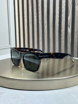 Солнцезащитные очки Tom Ford FT1085 Mikel гавана квадратные черепаховые, зеленая линза, унисекс,