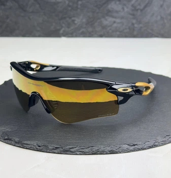 Сонцезахисні окуляри Oakley RadarLock Path чорні золоті спортивні з лінзою Prizm 24K, вело, чоловічі,