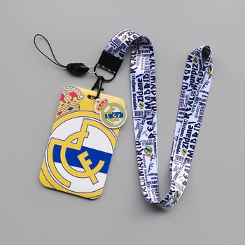 Бейдж-холдер Real Madrid с ремешком на шею и брелоком — Картхолдер для пропуска, ID-карты и магнитного ключа ФК Реал Мадрид