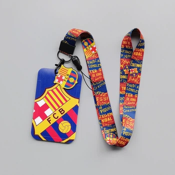 Бейдж-картхолдер для пропуску та ID-картки FC Barcelona з ремінцем на шию та брелоком Синьо-гранатовий