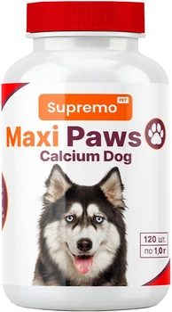 Витамины Supremo Maxi Paws с кальцием для собак, таблетки 120 шт. х 1.0 г (4820275973641)
