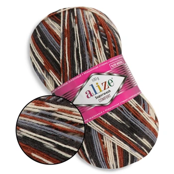 Alize Superwash, №7840 - тонкая тёплая пряжа для носков и аксессуаров, 100 г / 420 м, 75% шерсть Superwash / 25% полиамид, Ализе Супервош