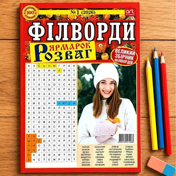 Сборник Ярмарка Развлечений Филворды 100 стр.№1/2026 Украинский язык