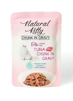 Влажный корм Natural Kitty для кошек с курицей и тунцом в соусе 85 г