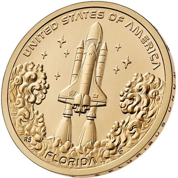 Монета 1 долар Флорида. Мис Канаверал. 1 dollar Florida UNC P USA