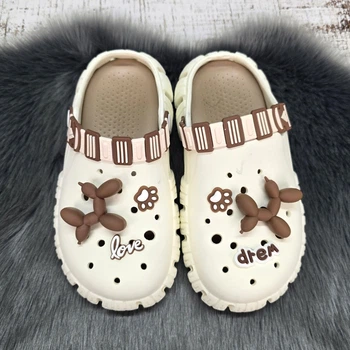 Кроксы женские Gipanis пена кремовые с джибитсами 38р (23,7 см) 8394_2