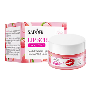 Скраб для губ SADOER Peach с экстрактом персика увлажняющий 20 г