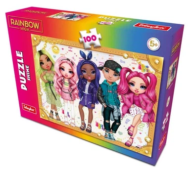 Пазли картонні Ідейка Rainbow High Shine 100 елементів, зібраний розмір 39×29 см Идейка (LP100-001)