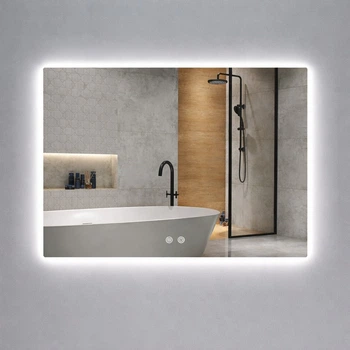 Зеркало Qtap Taurus TA2 800x600 мм LED Touch с подсветкой, антизапотеванием, диммером, регулировкой света и подсветкой стены
