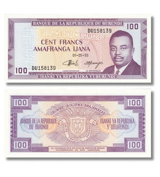 Банкнота 100 франків Бурунді 1993 рік UNC