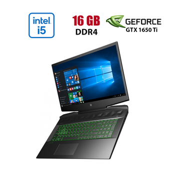 Ігровий ноутбук HP Pavilion Gaming 15-dk1001ua / 15.6" (1920x1080) IPS / Intel Core i5-10400H (4 (8) ядра по 2.6 - 4.6 GHz) / 16 GB DDR4 / 256 GB SSD / nVidia GeForce GTX 1650 Ti, 4 GB GDDR6, 128-bit / WebCam б/в