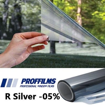 Зеркальная пленка Silver 05% EXT Proffilms для наружного тонирования окон. Ширина 152см. Цена за п.м.