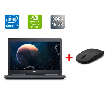 Мобільна робоча станція Б-клас Dell Precision 7520 / 15.6" (1920x1080) IPS / Intel Core i7-7820HQ (4 (8) ядра по 2.9 - 3.9 GHz) / 16 GB DDR4 / 240 GB SSD / nVidia Quadro M1200, 4 GB GDDR5, 256-bit / WebCam / HDMI б/в + Подарунок Бездротова миша / USB
