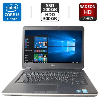 Ноутбук Dell Latitude E6440 / 14" (1366x768) TN / Intel Core i5-4310M (2 (4) ядра по 2.7 - 3.4 GHz) / 16 GB DDR3 / 200 GB SSD + 500 GB HDD / AMD Radeon HD 8690M, 1 GB GDDR5, 64-bit / WebCam / DVD-ROM б/у
