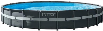 Каркасный круглый бассейн Intex 26340 с полным комплектом 732х132 см на 47241 л серый