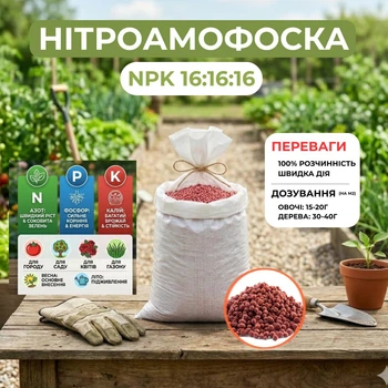 Добриво Нітроамофоска (NPK) 25 кг Професійне мінеральне живлення