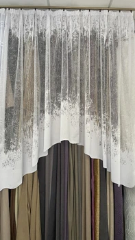 Тюль арочна Marble 3м ширина х 1,75м висота біла жаккардова