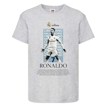 Футболка дитяча Футбол Кріштіану Роналду (Ronaldo 003) сіра 164 см