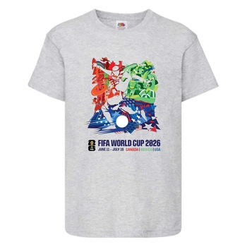 Футболка детская Футбол FIFA World Cup 2026 003 серая 140 см