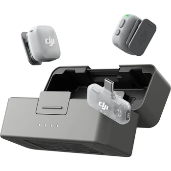 Беспроводной петличный мини микрофон DJI Mic Mini 2 (2TX+1 Mobile RX) с зарядным кейсом для видеосъемки, интервью, блогов