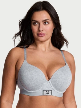 Бюстгальтер з Push-up з кісточками бавовняний Victoria's Secret 465071096 38D Сірий (1159864183)