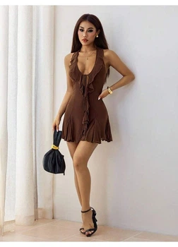Плаття SHEIN XS Коричневий sz25072919853638881