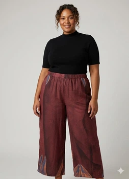 Брюки SHEIN 2XL Бордовый 31-0653_узор
