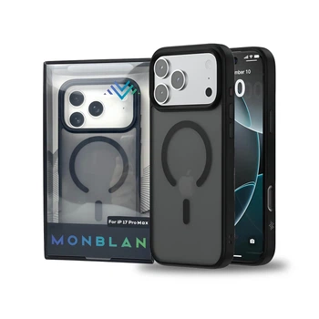 Чехол Monblan Magnetic Crystal Series для iPhone 17 Pro Max (Black/Clear)