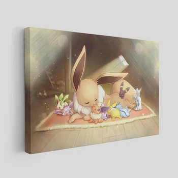 Интерьерная картина Покемоны, Pokemon, декор в детскую комнату, кавай, 71×106 см (id1072)