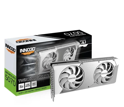 Відеокарта INNO3D GeForce RTX 5070 Twin X2 OC White 12 GB GDDR7 DLSS4 (N50702-12D7X-195064W) EU