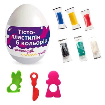 Набор для лепки в яйце "Тесто для лепки 6 цветов"