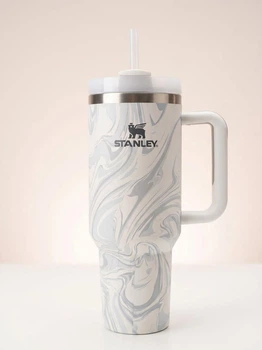 Термокружка Stanley Quencher H2.O FlowState™ Tumbler з трубочкою і ручкою 1.18 л Gray Marble
