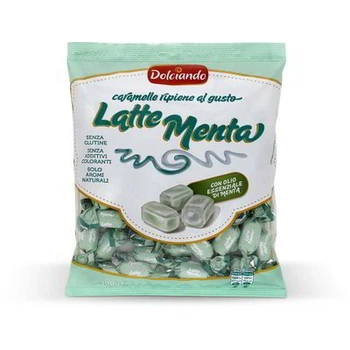 Карамель Dolciando Latte/Menta с начинкой со вкусом молока и мяты 300 грамм