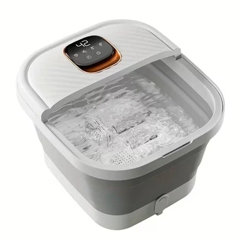 Портативная складная массажная ножная ванночка ACK Foot Spa с подогревом и массажем Shiatsu роликами для релакса дома и восстановления с пультом управления