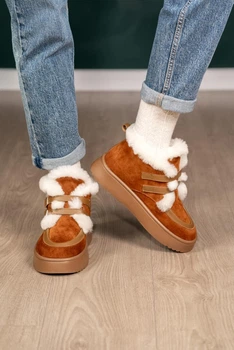 Черевики жіночі натуральна замша овчина анатомічні DJUS SHOES 40 (26 см.) 07.10.99 Рижий
