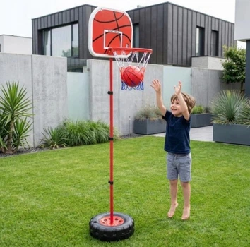 Баскетбольное кольцо с щитом, аксессуарами 109-170см Iso Trade 27447