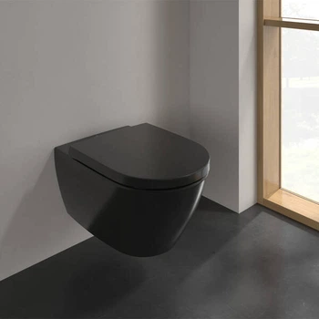 Унітаз підвісний Villeroy&Boch Subway 2.0 5614R0R7 DirectFlush безобідковий, колір Pure Black