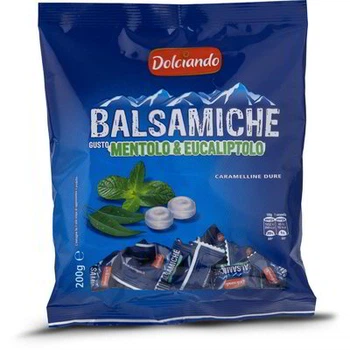 Леденцы Dolciando бальзамические с ментолом и эвкалиптом 200 грамм